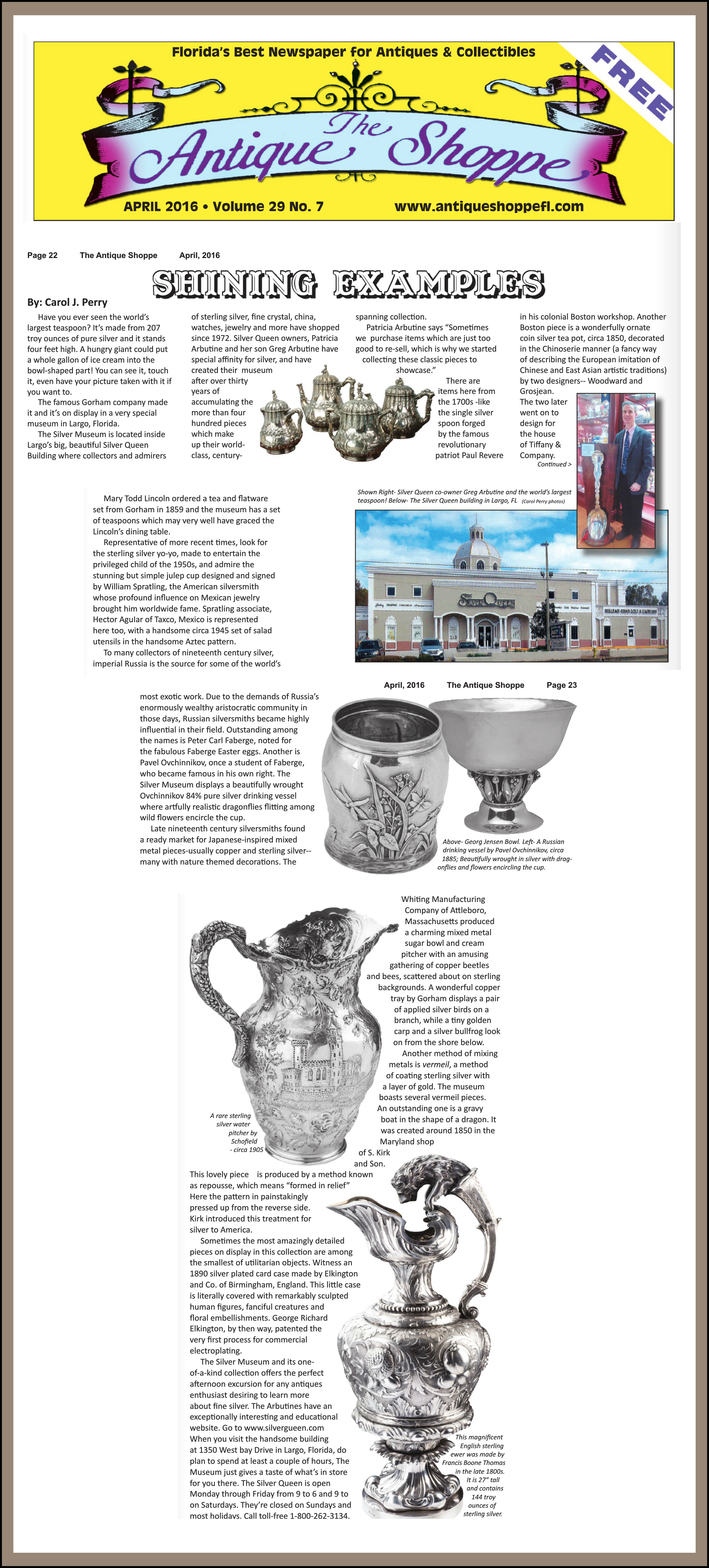 Antique Shoppe Article April 2016