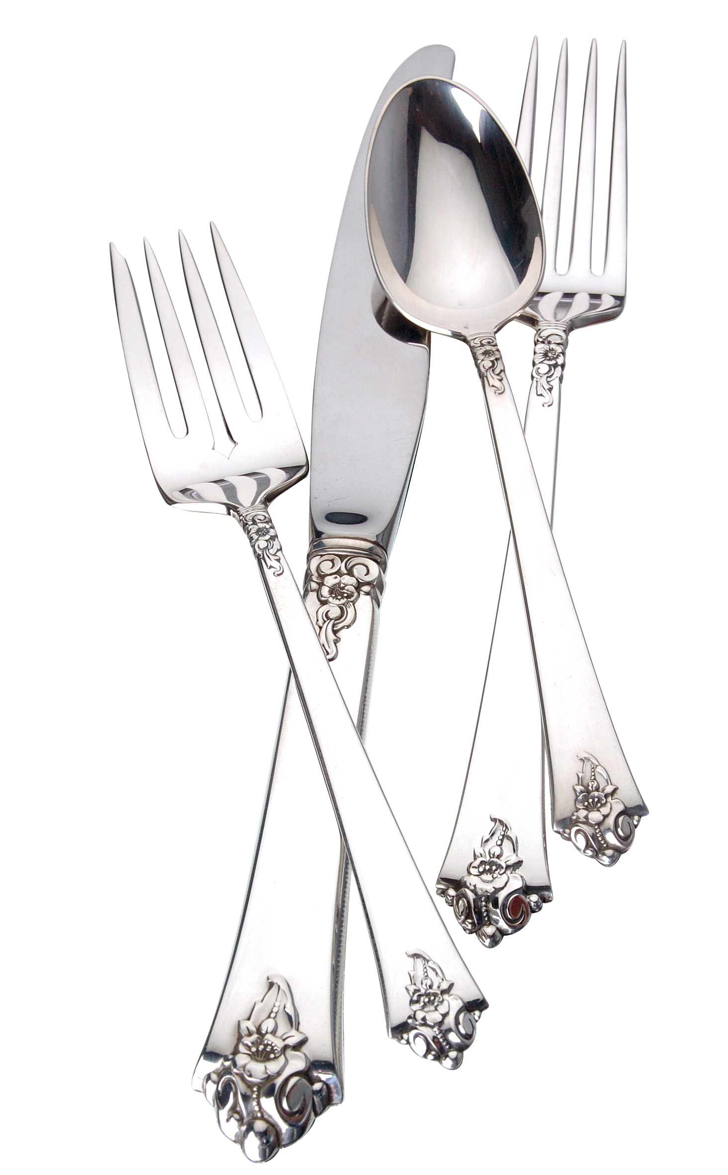 Details about   Sterling Silver Flatware Royal Crest Promise Cold Meat Fork 
