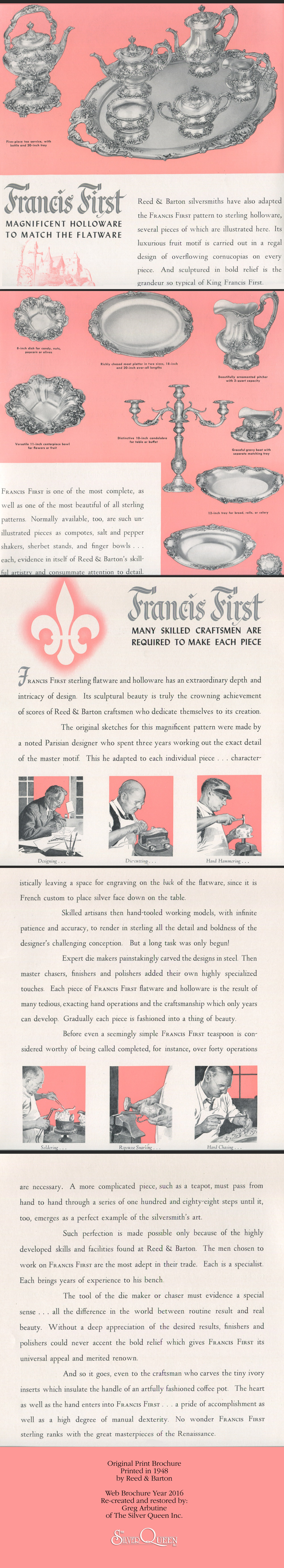 Francis 1 Reed & Barton Silver Brochure from year 1948