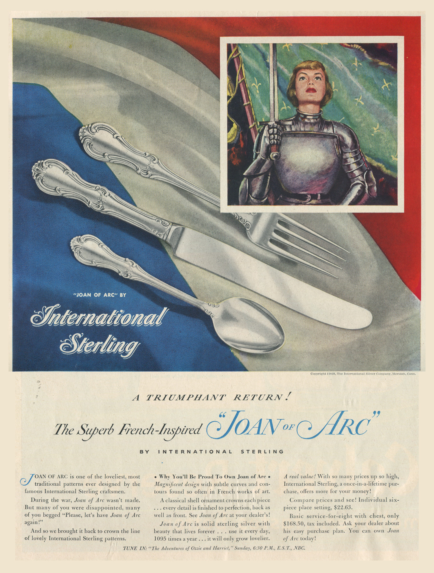 Joan of arc print ad 1948