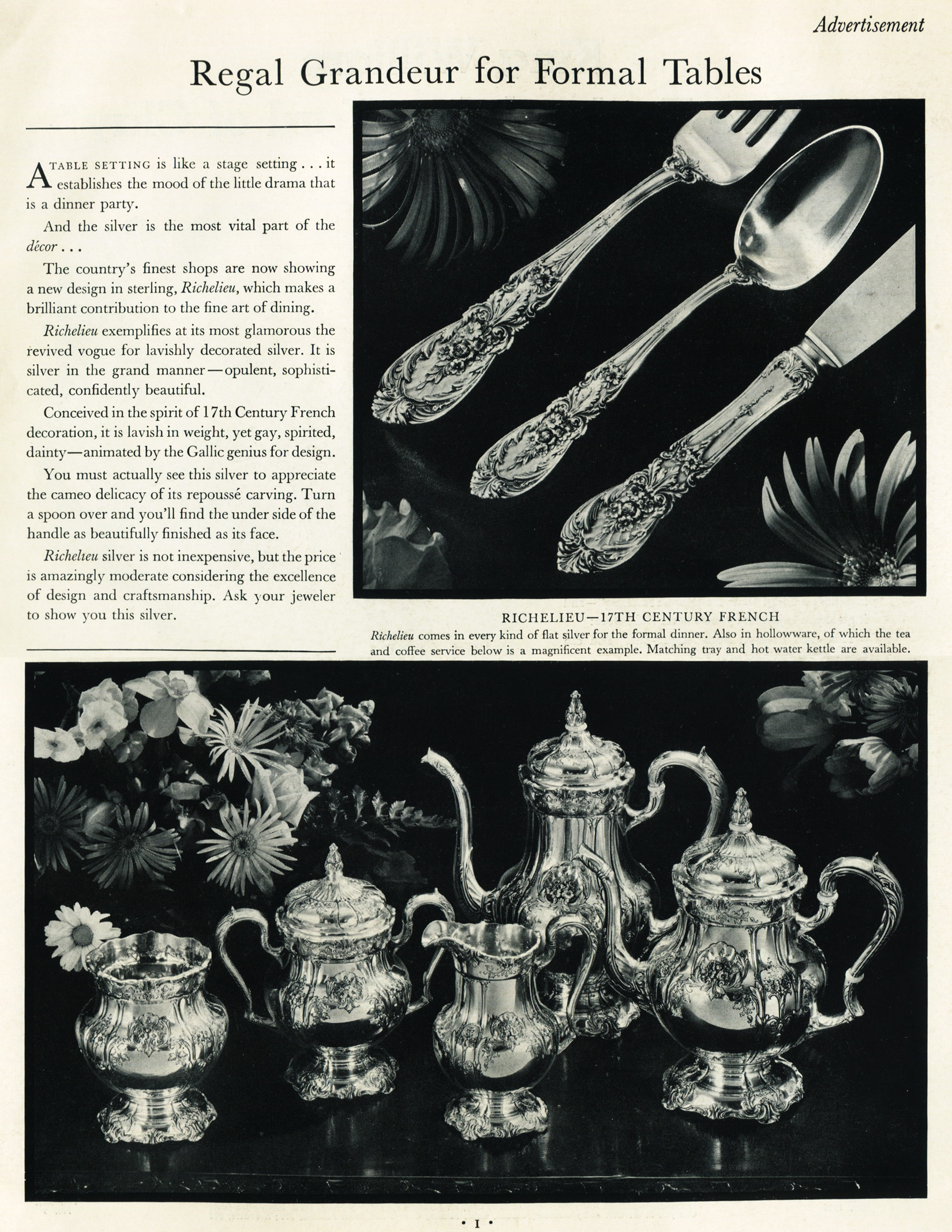 Richelieu 1950's Print Ad Silverware