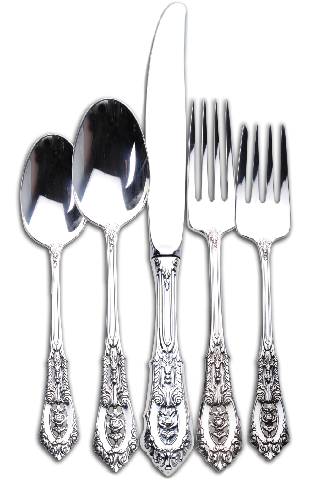 Rose Point By Wallace Sterling Silver Flatware Set 12 Service 78 Pcs ...