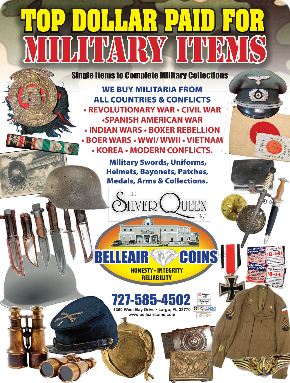 Military Collectibles we buy and sell - at Belleair Coins, Gold and ...