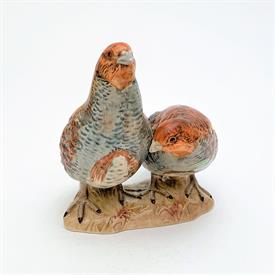 ,VINTAGE BESWICK ENGLAND PAIR OF PARTRIDGES FIGURINE #2064. 5.75" TALL, 5.4" WIDE, 5.4" LONG                                                