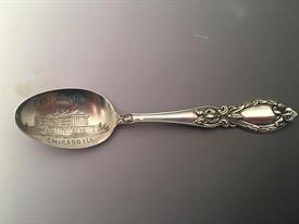 ,6" SOUVENIR TEASPOON WITH CHICAGO, IL POST OFFICE ENGRAVED IN BOWL                                                                         