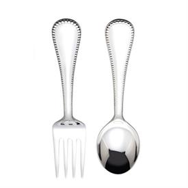_,$8060 CLASSIC BEAD 2PC SET FORK SPOON  STERLING                                                                                           