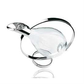 -WINE DECANTER. SILVER PLATED & GLASS. .75 LITER CAPACITY.                                                                                  