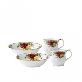 -4-PIECE BREAKFAST SET. HAND WASH. INCLUDES 2 CEREAL BOWLS & 2 MUGS.                                                                        