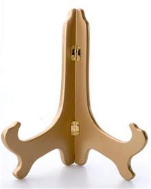 -9" GOLD WOOD PLATE STAND                                                                                                                   