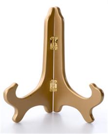 -7" GOLD WOOD PLATE STAND                                                                                                                   