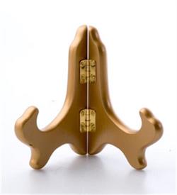 _4" GOLD WOOD PLATE STAND                                                                                                                   