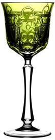 -YELLOW GREEN HOCK WINE GLASS                                                                                                               