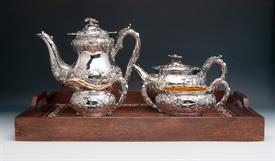 ,4 Piece London, England Sterling Silver Tea & Coffee Set 83.60 troy ounces circa 1783 has family crests engraved of griffin heads & castles