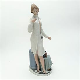 ,5197 'FEMALE PHYSICIAN' DOCTOR WITH THERMOMETER FIGURINE. 13.5" TALL                                                                       