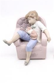 ,6549 "NAPTIME WITH FRIENDS" BOY SLEEPING IN CHAIR FIGURINE WITH ORIGINAL BOX                                                               