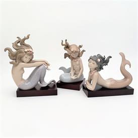 ,SET OF 3 MERMAIDS WITH WOODEN STANDS. 1413 (ILLUSION), 1414 (FANTASY), & 1415 (MIRAGE)                                                     
