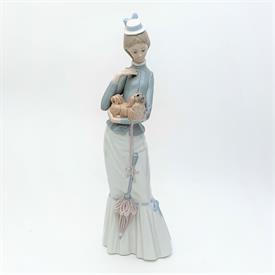,4893 'WALK WITH THE DOG' WOMAN WITH PEKINGESE FIGURINE. 14.5" TALL. AVAILABLE 1974-2004                                                    