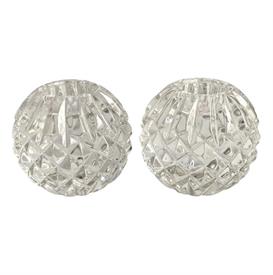 ,SET OF 2 LISMORE ROUND SPHERE TAPER CANDLESTICK HOLDERS. 2.75" H X 1" DIA. OPENING. IN EXCELLENT PRE-OWNED CONDITION.                      