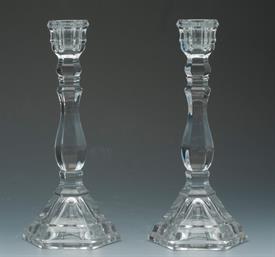 ,TIFFANY & CO. PLYMOUTH 8" PAIR CANDLESTICKS CRYSTAL                                                                                        