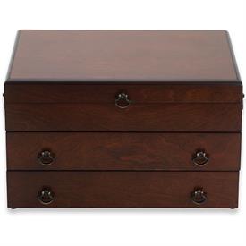 -$43M BRISTOL GRANDE MAHOGANY BROWN CHEST. HOLDS UP TO 250 PIECES. 15" X 11.25" X 8.75"                                                     