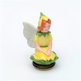 ,RARE TOOTH FAIRY FIGURAL BOX. SCREW OFF BASE. HAND PAINTED, ARTIST INITIALED. 2.2" TALL                                                    