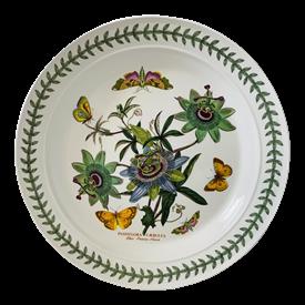 ,12" BLUE PASSION FLOWER 'PASSIFLORA CAERULEA' DEEP ROUND PLATTER. IN NEW CONDITION WITHOUT ORIGINAL PACKAGING. 12 3/8" W, 1.5" H.          