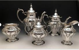 ,Chantilly Tea Set 5 piece, Coffee, Tea, Creamer Sugar, Waste, Excellent condition, no monograms                                            