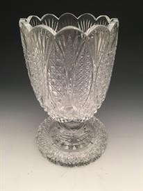 ,MASTER CUT FOOTED VASE 10.5"T X 6.5"DWITH SCALLOPED RIM                                                                                    