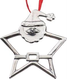 _,XOS4154 SANTA STAR STERLING SILVER ORNAMENT BY HAND & HAMMER                                                                              