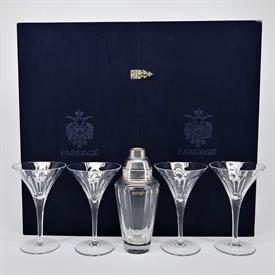 ,IMPERIAL COLLECTION 4 PC. MARTINI SET WITH ORIGINAL BOX AND STERLING TOP SHAKER.                                                           