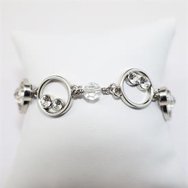 ,'BEADS' BRACELET IN RHODIUM PLATE & CLEAR CRYSTALS. STYLE #869824. CAN BE WORN FROM 6.75" TO 7.75" LONG                                    