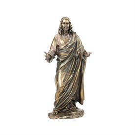 -,JESUS WITH OPEN ARMS. COLD CAST BRONZE. 11.5" TALL                                                                                        