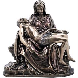 -,'PIETA' BY MICHELANGELO COLD CAST BRONZE REPRODUCTION. 10.6" LONG, 6.75" WIDE, 10.6" TALL                                                 