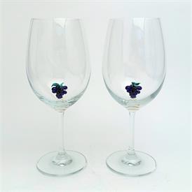 ,FIGURAL GRAPE RED WINE GOLBET PAIR. EACH 8 7/8" GLASS FEATURES A GRAPE CLUSTER IN THE BOWL                                                 