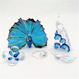 ,2015 3-PIECE SCS ARYA PEACOCK, PEACOCK FLOWER & FEATHER ORNAMENT SET WITH ORIGINAL BOXES.                                                  