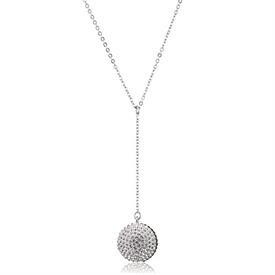 _,'MIX' PENDANT NECKLACE IN PAVE WHITE WITH JET STRIPE.                                                                                     