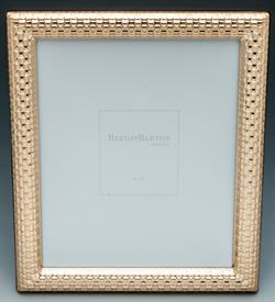 -8X10" GOLD WATCHBAND FRAME. GOLD-PLATED. 12.5" TALL, 10.6" WIDE.                                                                           