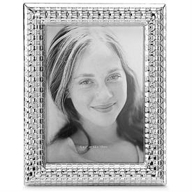 -5x7" SILVER WATCHBAND FRAME. SILVER-PLATED. TARNISH RESISTANT. 9" TALL. BREAKAGE REPLACEMENT AVAILABLE.                                    