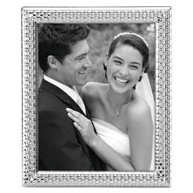 -8X10" SILVER WATCHBAND FRAME. SILVER-PLATED. TARNISH RESISTANT. 12.75" TALL. BREAKAGE REPLACEMENT AVAILABLE.                               