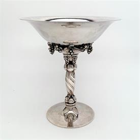 ,Georg Jensen large compote with grape motif.  10 5/8" tall x 10" diameter, weighing 40.22 troy ounces                                      