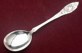 ,BERRY SERVING SPOON WITH BIRD THEME 2.35 TROY OUNCES 83% SILVER MADE IN NORWAY MARKED 830S 9.25" LONG. PETER JOHANNES PEERSON              