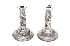,.IRIS PAIR OF Candesticks 7.5" tall contains 21 troy ounces of sterling                                                                    