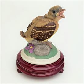 ,448 'BABY GOLDFINCH' FIGURINE. HAND PAINTED. 4.25" TALL, 3.75" WIDE                                                                        