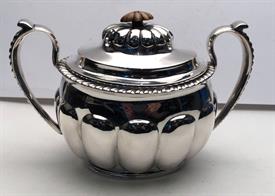 ,COVERED SUGAR BOWL WITH LID MADE IN RUSSIA MARKED 84 FOR 84% SILVER 12.70 TROY OUNCES 4.3" TALL BY 7" SPAN                                 