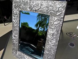 ,J Rabinovich 925 Company Sterling Silver Mirror 19.5" Tall by 15.5" Wide Mirror 13" tall by 9.5" wide Gross Weight 2965 grams              