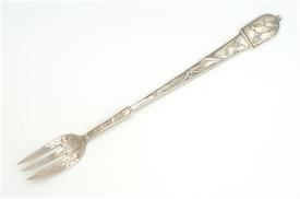 ,JAPANESE BY GORHAM. LONG HANDLED OLIVE FORK. 7" LONG . .75 TROY OUNCES OF SILVER CIRCA 1871                                                