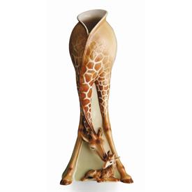 _,GIRAFFE MOTHER AND BABY VASE. 15.5" TALL                                                                                                  