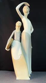 ,WOMAN OBSERVING WITH YOUNG GIRL WATCHING ON. 14.5" TALL & 7" WIDE                                                                          