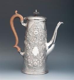 ,REPOUSSE SILVER PLATED 9.5" TALL COFFEE POT SILVER PLATED - VERY LOVELY PIECE                                                              