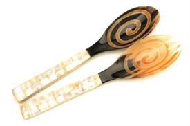 _MOTHER OF PEARL WITH BLACK/AMBER SWIRSERVERS 12" LONG                                                                                      